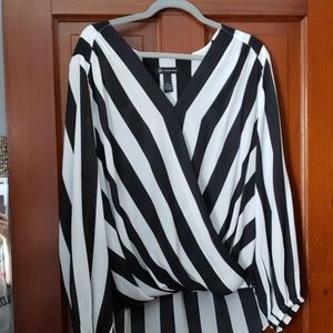 Black and white blouse